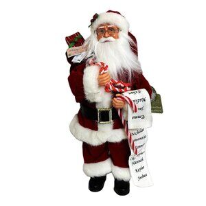 Santa's Workshop 15" Candy Cane Claus Figurine EUC